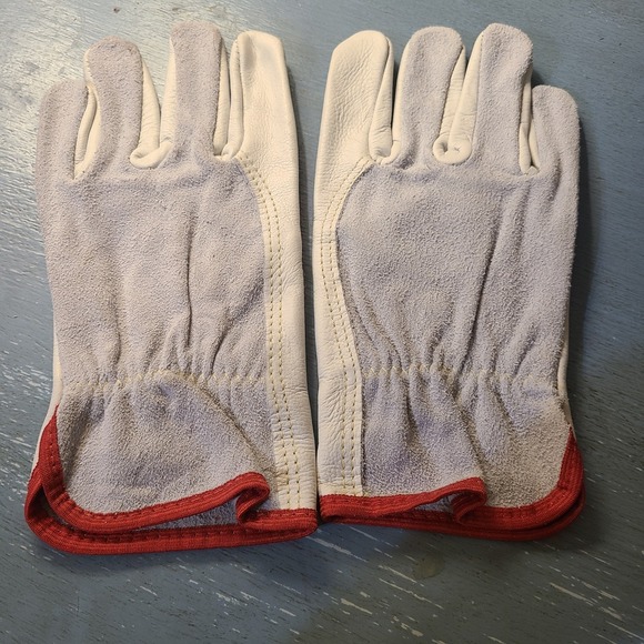 Premium Kidskin Goat Leather and Suede Unlined Work Driving Gloves Mens‎ Small - Picture 2 of 5